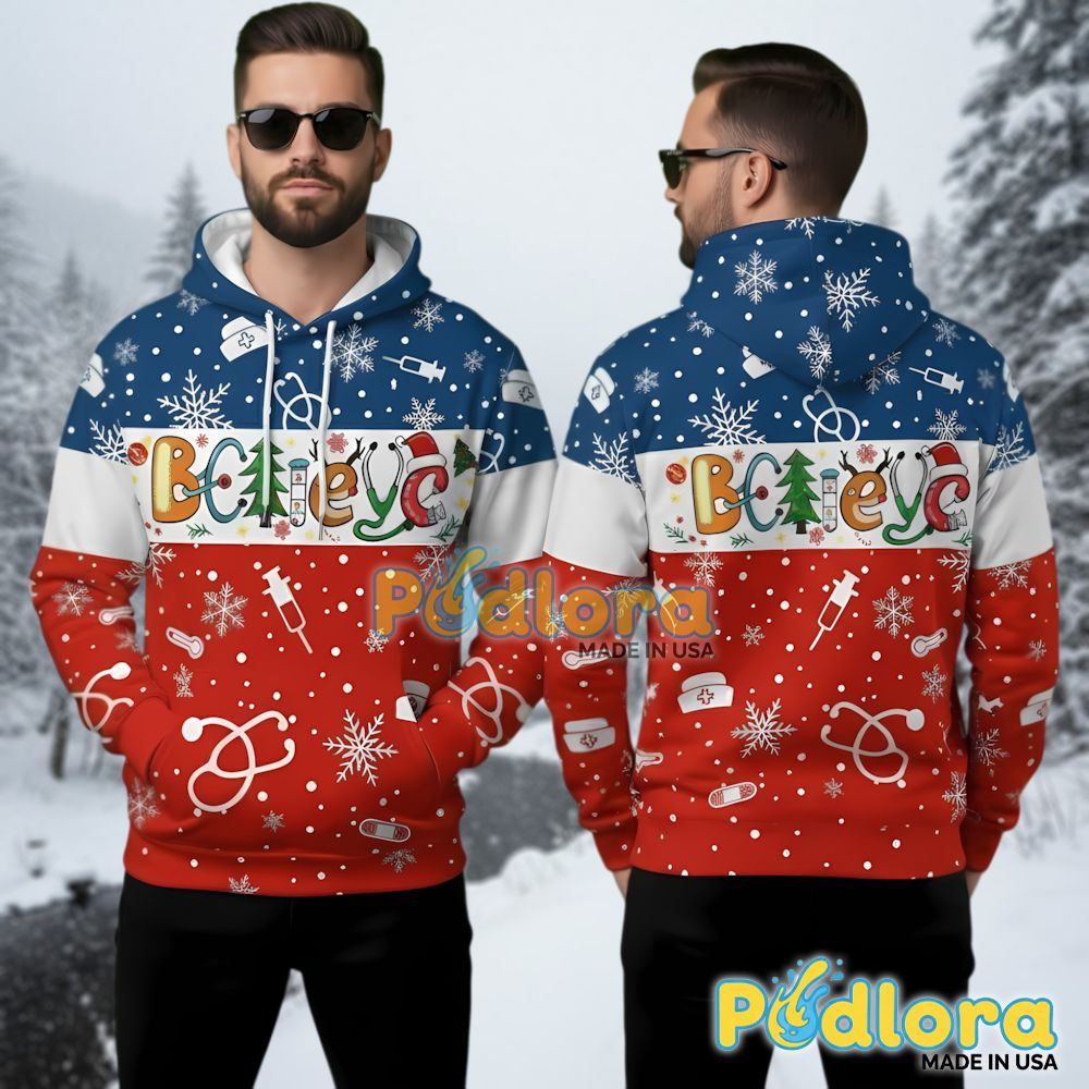 Medical Nurse Themed Ugly Christmas 3D Hoodie Version 2 Medical Nurse Themed Ugly Christmas 3D Hoodie Version 2