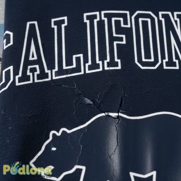 Cracked Print On T Shirt Close Up Cracked Print On T Shirt Close Up