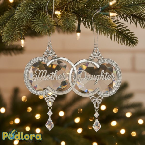 Mother Daughter Matching Christmas Ornament Set