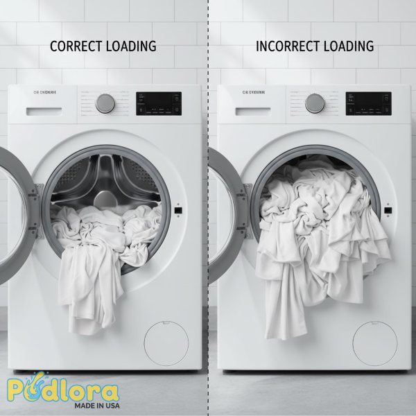 Overloaded Washing Machine Mistake White Laundry