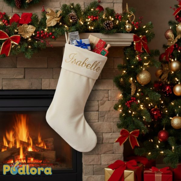 Personalized Christmas Stocking With Embroidered Name
