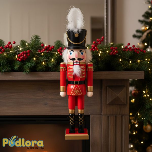 Traditional Nutcracker Figurine Christmas Decoration Red Gold