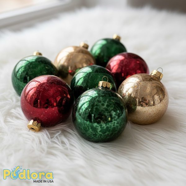 Vintage Mercury Glass Christmas Ornaments Jewel Tones