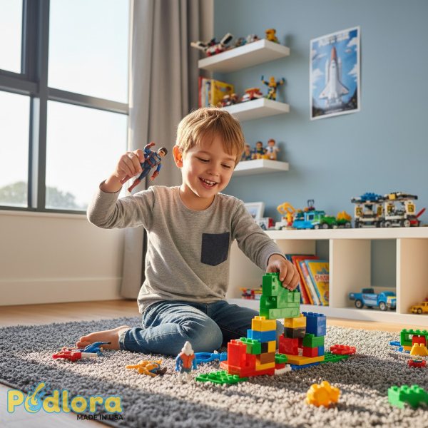Young Boy Playing With Christmas Gift From Mother Young Boy Playing With Christmas Gift From Mother
