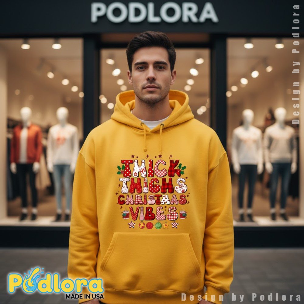 Thick Thighs Christmas Vibes Hoodie Buffalo Plaid Christmas Thick Thighs Christmas Vibes Hoodie Buffalo Plaid Christmas