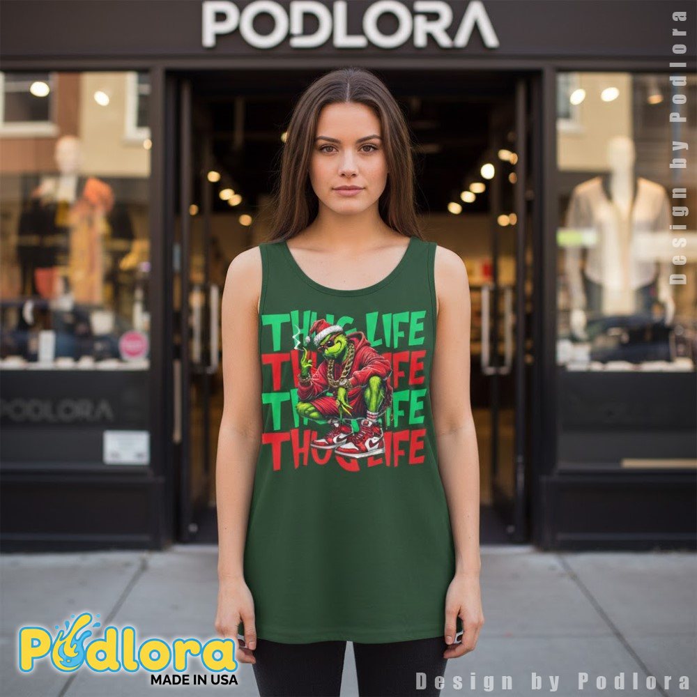 Thug Life Grinch Christmas Tanktop Gangsta Grinch Sneakerhead Santa Hat Thug Life Grinch Christmas Tanktop Gangsta Grinch Sneakerhead Santa Hat