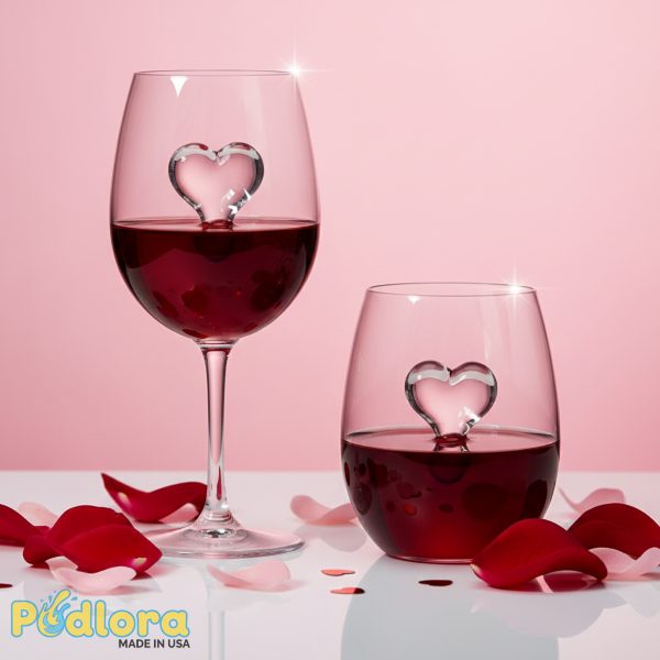 3d Heart Wine Glasses Set Romantic Valentines Gift 3d Heart Wine Glasses Set Romantic Valentines Gift