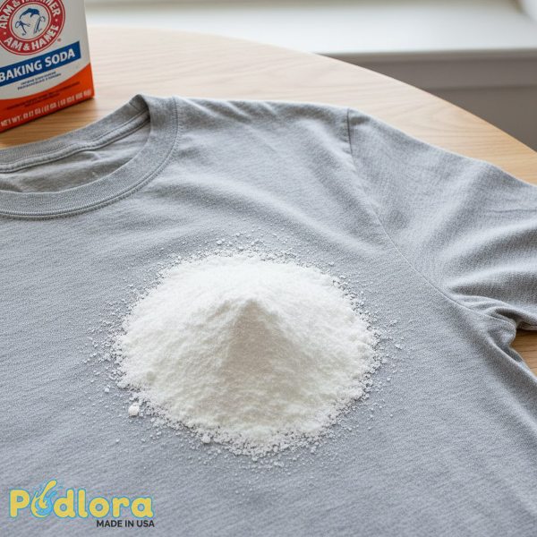 Baking Soda Powder On Oil Stain Baking Soda Powder On Oil Stain