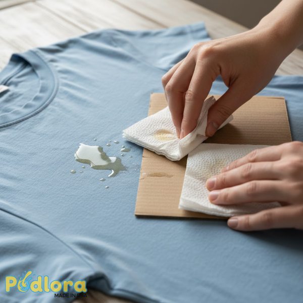 Blotting Fresh Oil Stain With Paper Towel Blotting Fresh Oil Stain With Paper Towel