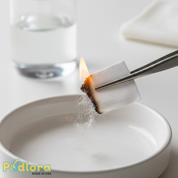 Cotton Label Authentication Burn Test Cotton Label Authentication Burn Test