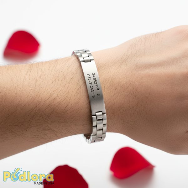 Custom Coordinates Bracelet Valentine Gift For Husband