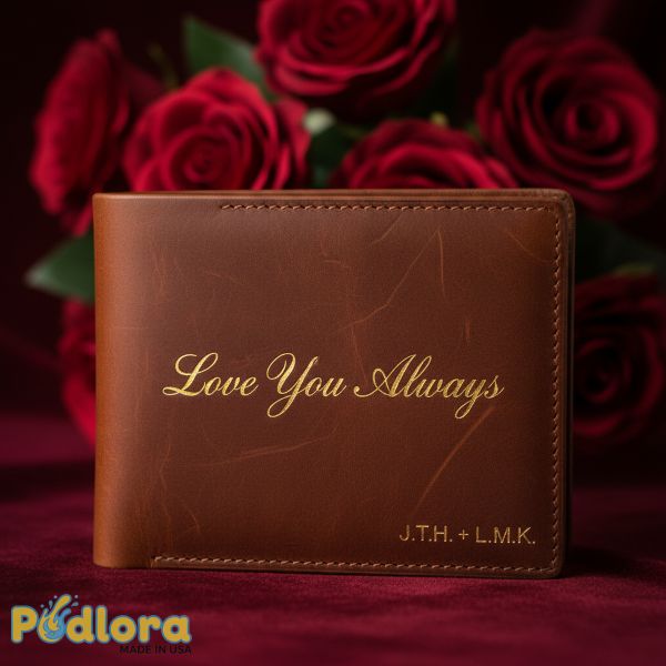 Custom Engraved Leather Wallet Valentine Gift Custom Engraved Leather Wallet Valentine Gift