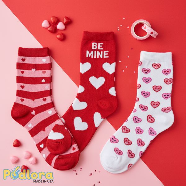 Cute Valentine Socks With Heart Design Cute Valentine Socks With Heart Design