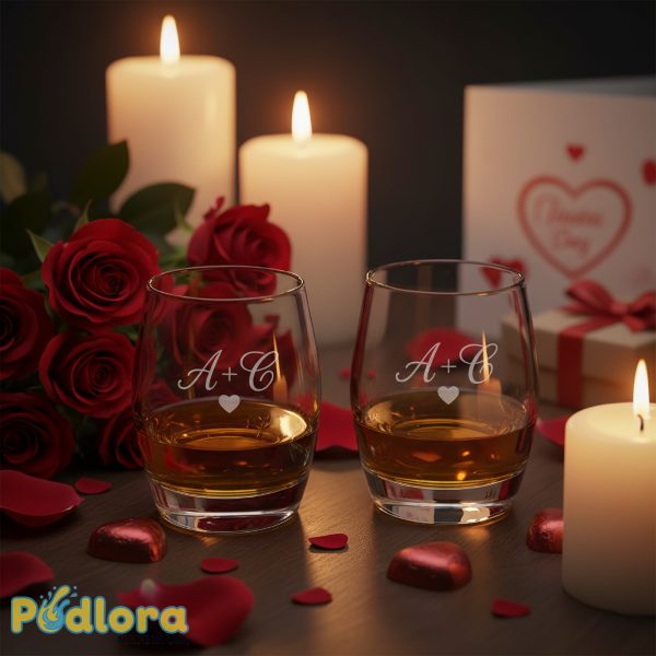 Engraved Whiskey Glasses Couples Gift