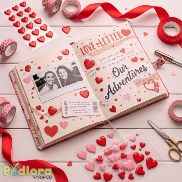 Handmade Love Letter Scrapbook With Stickers Handmade Love Letter Scrapbook With Stickers