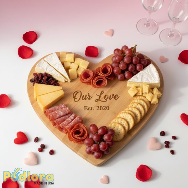 Heart Shaped Charcuterie Board Personalized Valentines Gift Heart Shaped Charcuterie Board Personalized Valentines Gift