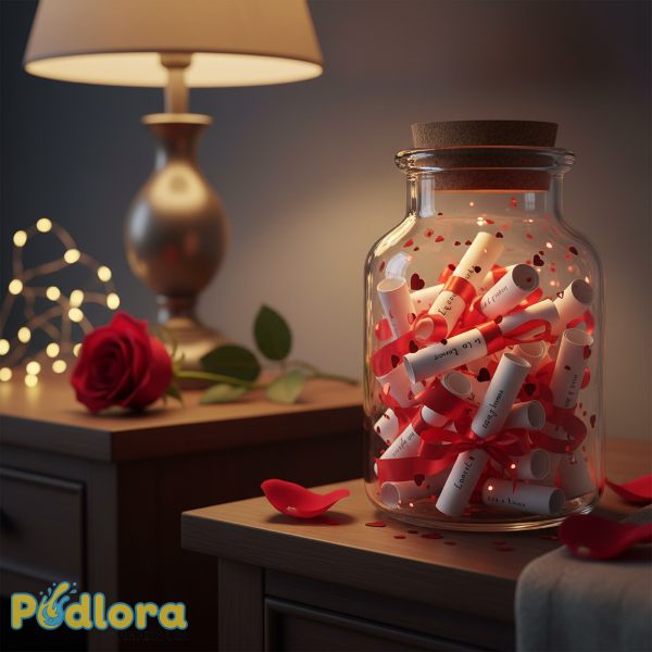 Love Letter Jar Red Hearts