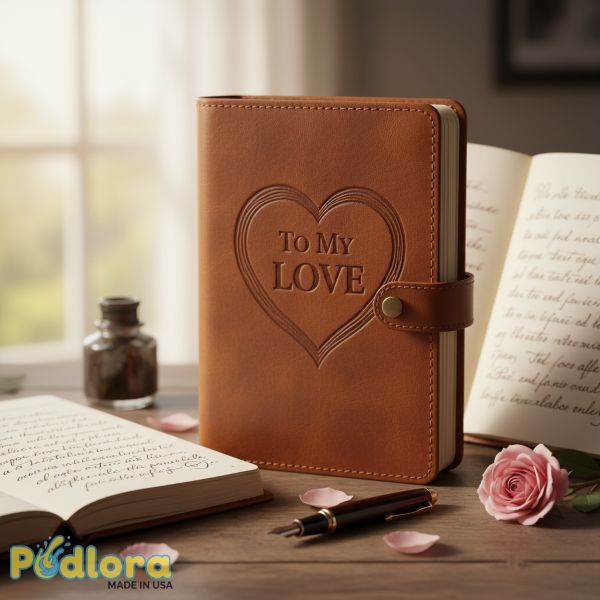 Love Note Leather Journal Valentine