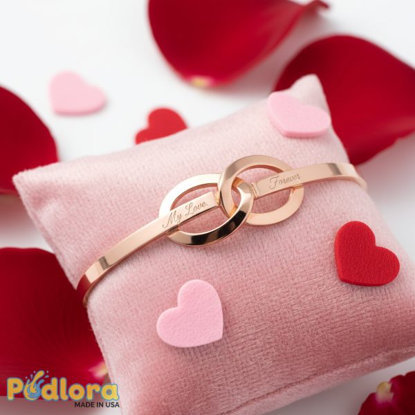 Personalized Engraved Love Knot Bracelet Wife Gift Personalized Engraved Love Knot Bracelet Wife Gift