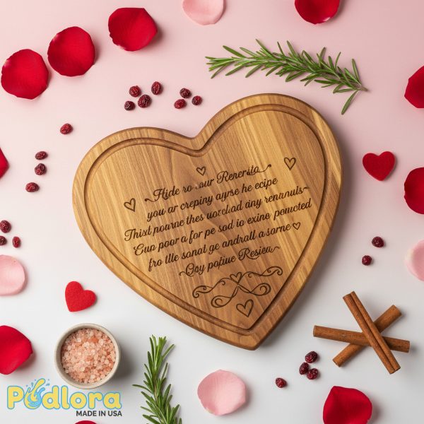 Personalized Heart Recipe Cutting Board Engraved Gift Personalized Heart Recipe Cutting Board Engraved Gift