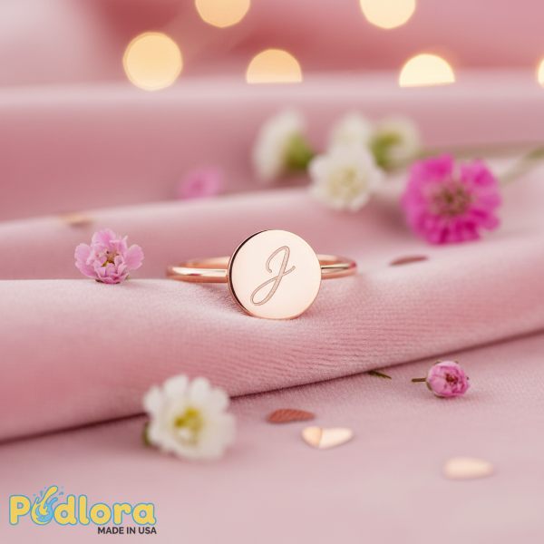 Personalized Initial Ring Rose Gold