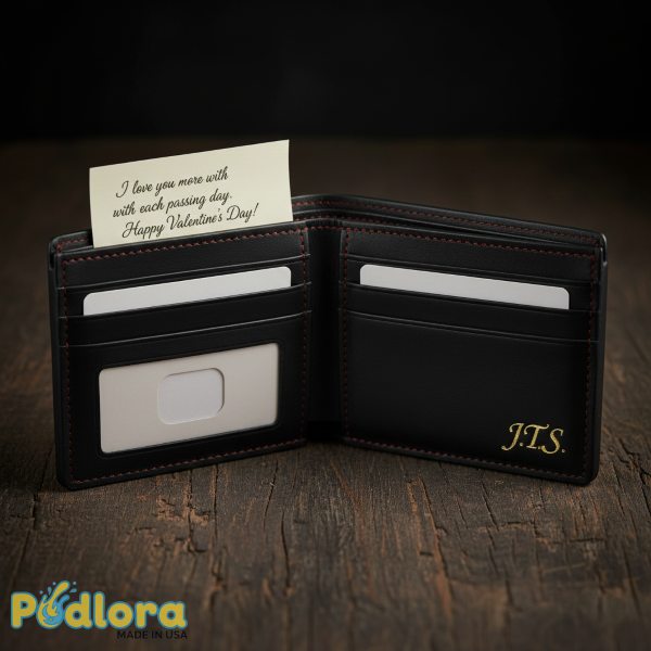 Personalized Leather Wallet Valentine Gift For Husband
