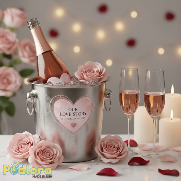 Pink Champagne Bottle Personalized Label