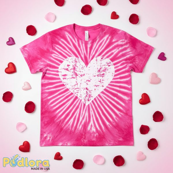 Pink Tie Dye Heart Graphic T Shirt Trendy Valentines Pink Tie Dye Heart Graphic T Shirt Trendy Valentines