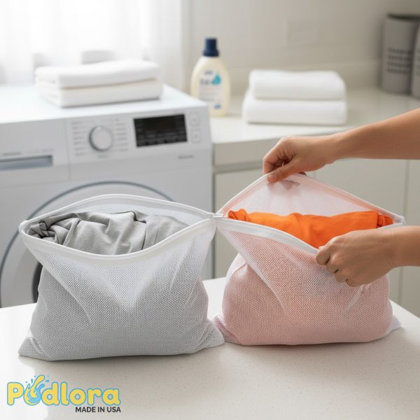 Printed Shirts Protected In Mesh Laundry Bags Printed Shirts Protected In Mesh Laundry Bags