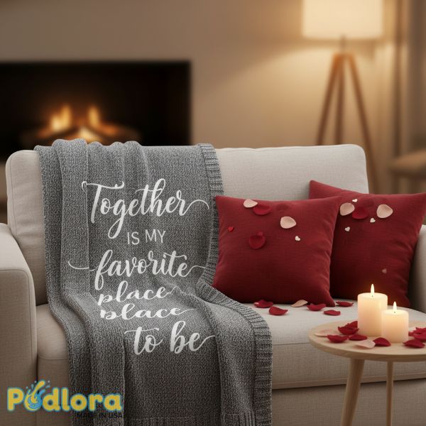 Soft Throw Blanket With Love Quote Print Soft Throw Blanket With Love Quote Print