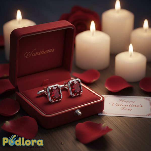 Sterling Silver Cufflinks Garnet Valentine