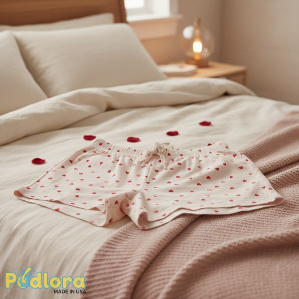 Valentine Pajama Shorts Soft Cotton