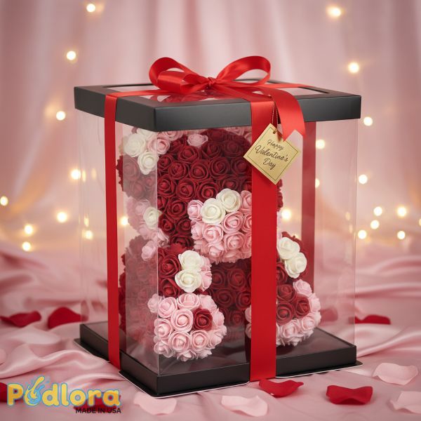 Valentine Rose Bear Gift Box