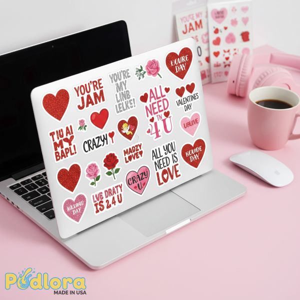 Valentine Themed Laptop Sticker Pack Gift Valentine Themed Laptop Sticker Pack Gift