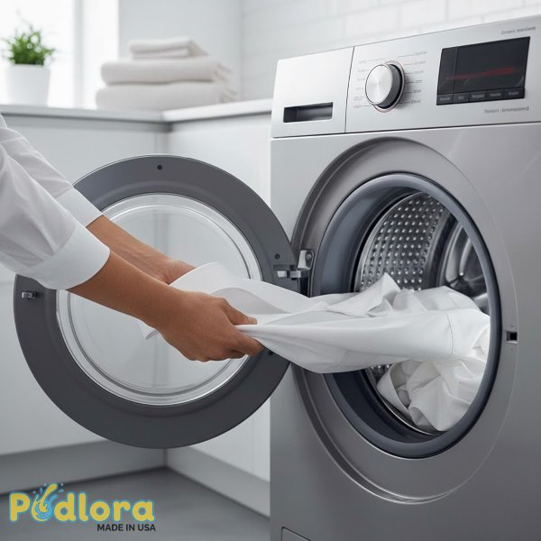 Washing Machine Loading White Dress Shirts Washing Machine Loading White Dress Shirts
