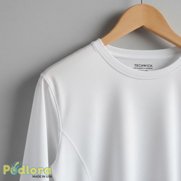 White Moisture Wicking Undershirt On Hanger White Moisture Wicking Undershirt On Hanger