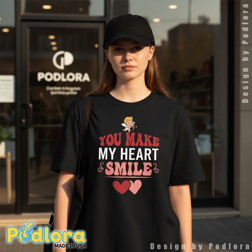 You Make My Heart Smile Shirt Romantic Cupid Gift